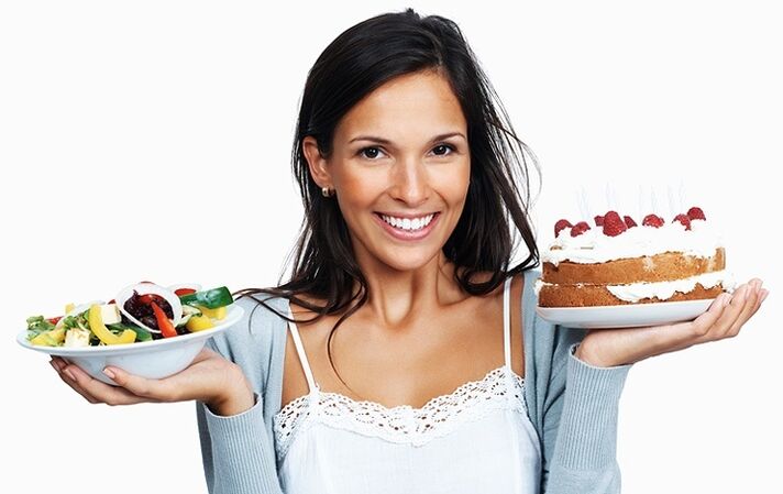 Die Wahl zwischen Salat und Kuchen